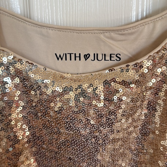 New! Girl’s Gold Sequin Tank Dress, Size XL. Fully Lined - Picture 6 of 11